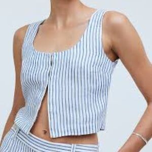Striped Blue and White Women's Top